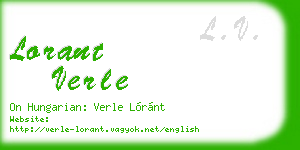 lorant verle business card