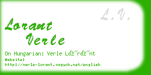 lorant verle business card